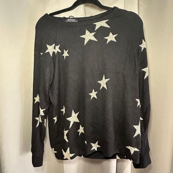 Buffalo David Bitton Tops - Buffalo David Bitton Star Print Long Sleeve sweater‎ Top black size small
